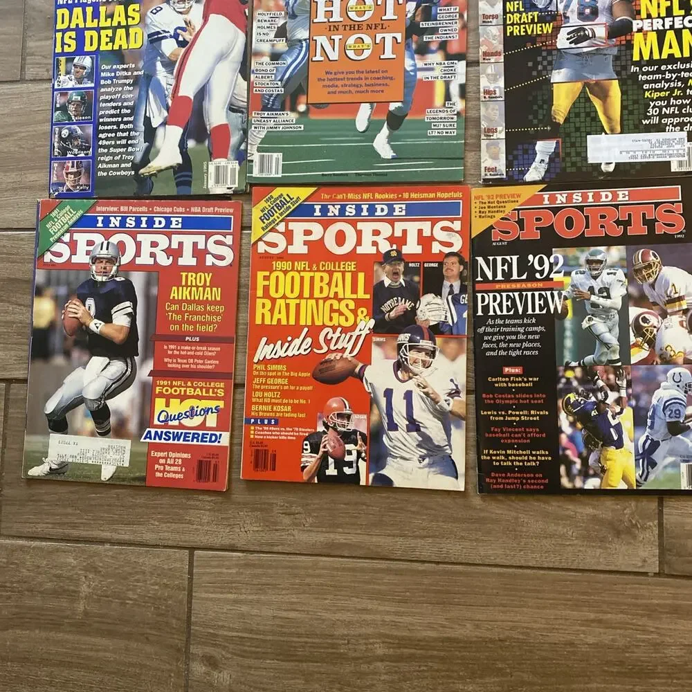 Vintage INSIDE SPORTS Football Magazine Lot Of 22 - Troy,Deion, Montana, & More￼